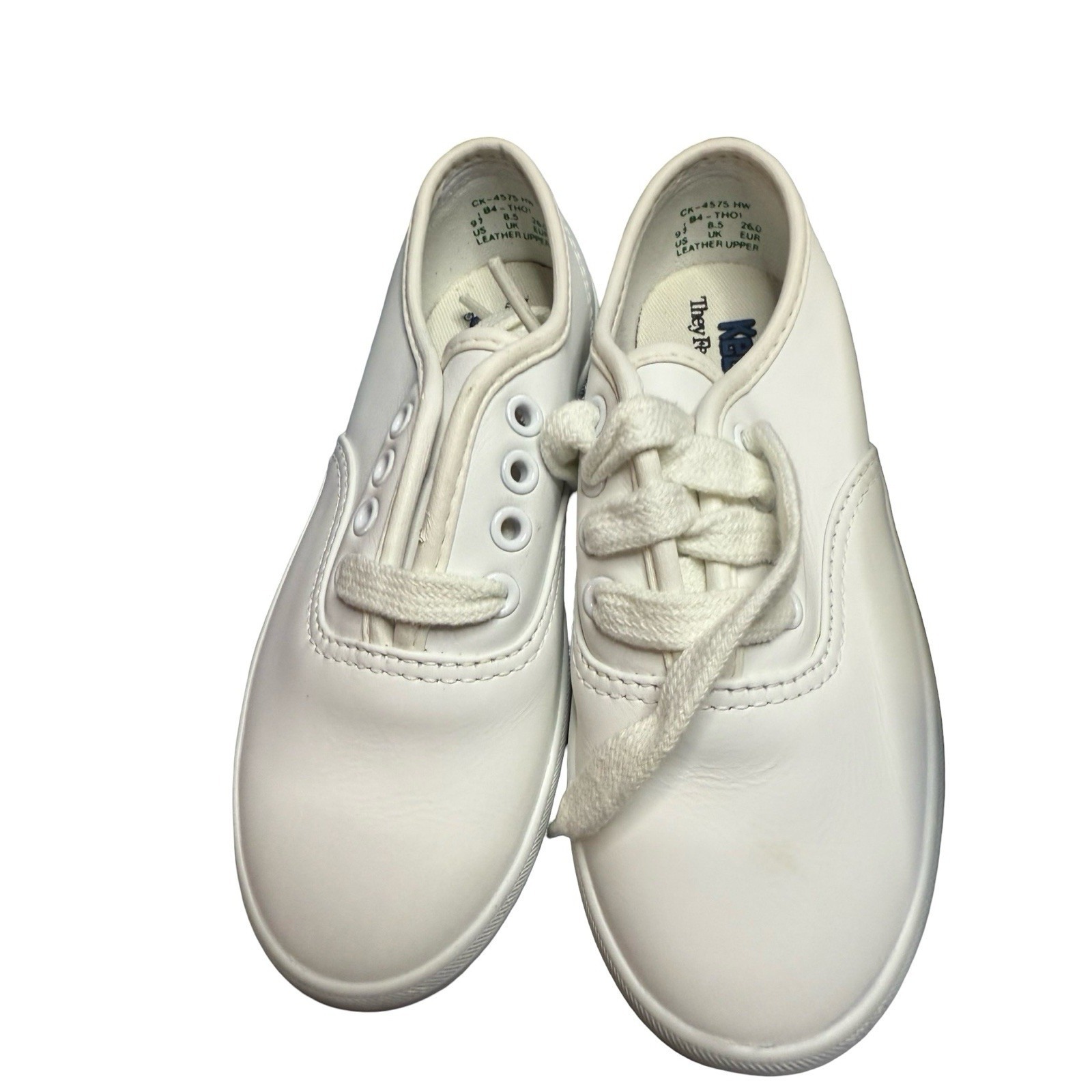 Vintage Keds 9 1/2 W Kids White Leather Champion Shoes Sneakers. — image 2 of 5
